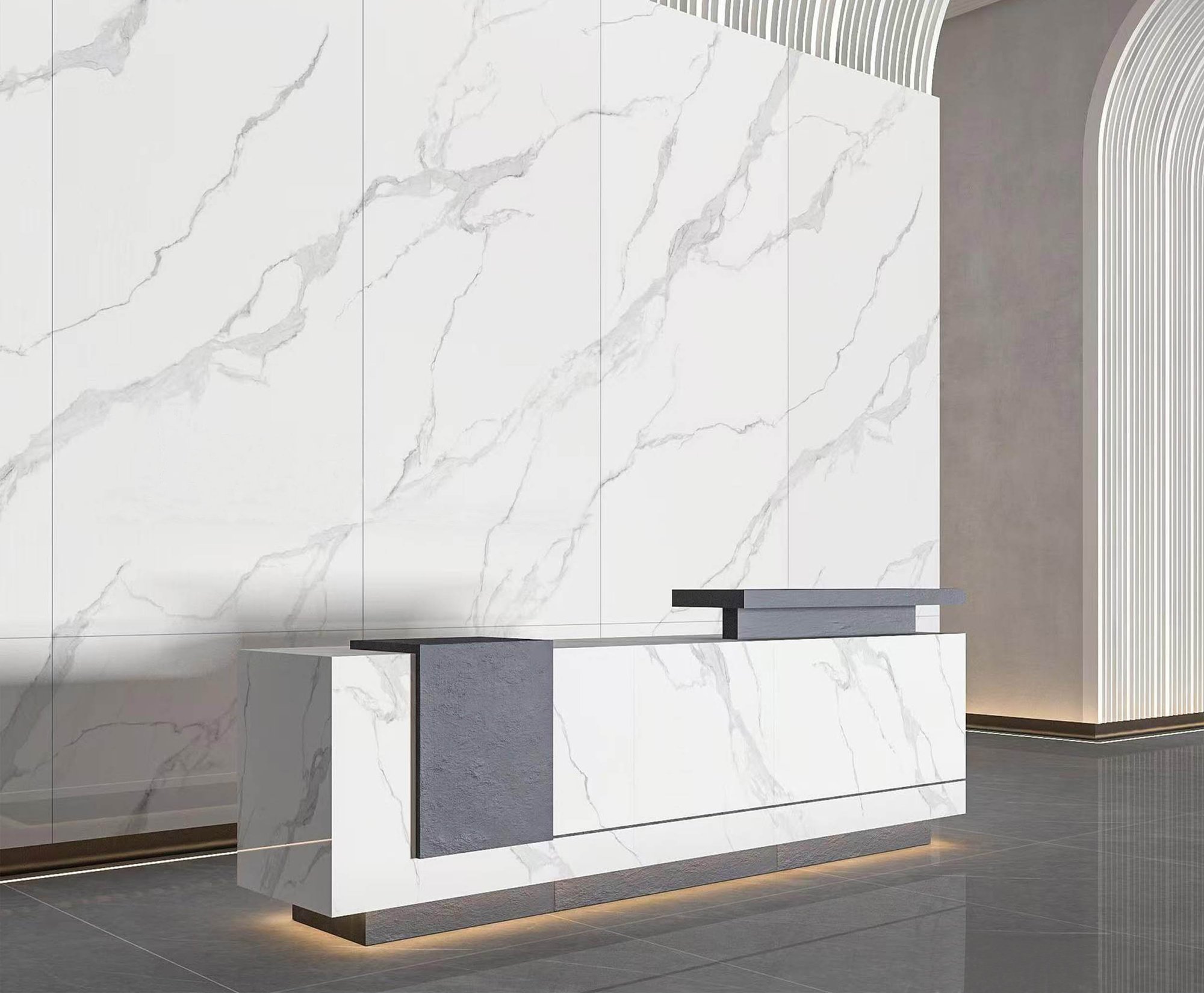 Royal Calacatta sintered stone detail